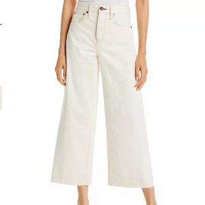 Women's Rag & Bone Maya High Rise Ankle Wide Leg Jeans in Ecru sz 29